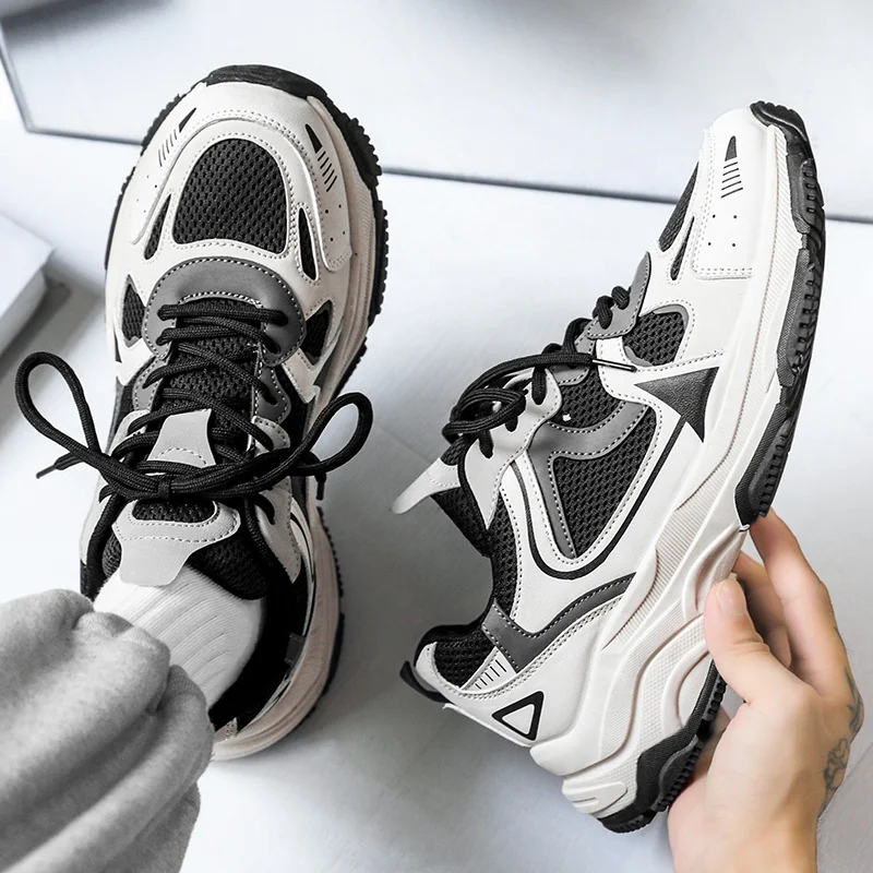 New Release Fashion Men Comfortable Clunky Dad Shoes Top Quality Men Casual  Chunky Sneakers