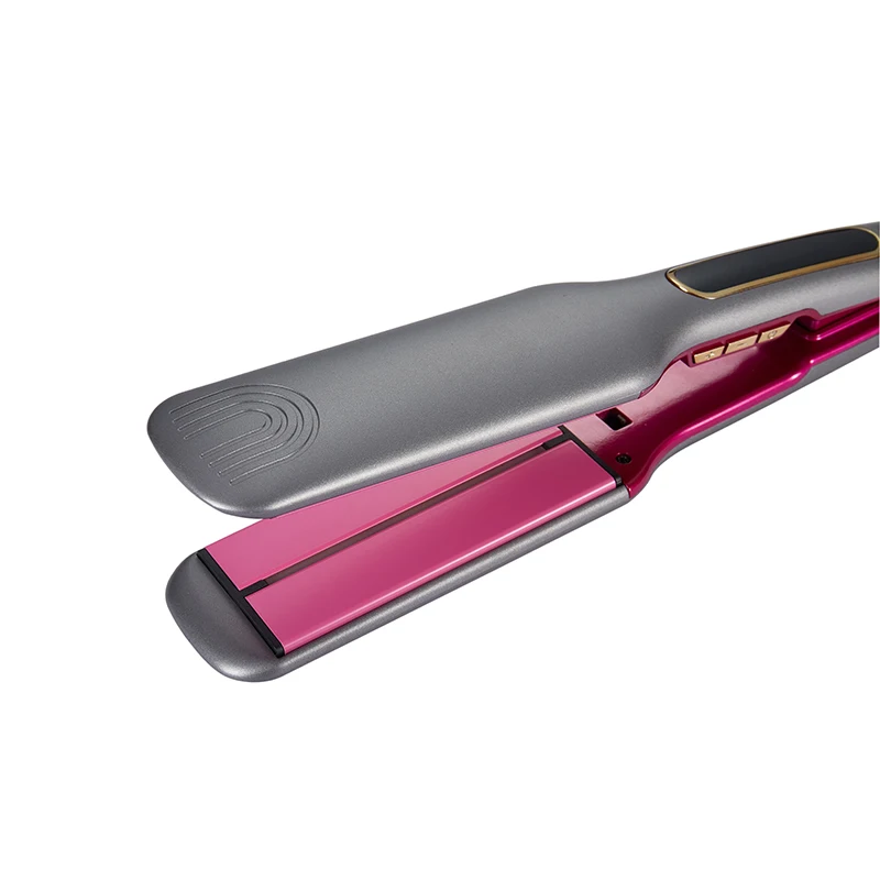 Hair Salon Equipment LCD Display Dual Voltage Private Label Flat Iron Hair Straightener Black OEM Nano Ceramic Hair Straightener