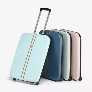 Folding Luggage Trolley With Rolling Wheels Factory Price New Design Foldable Suitcase Set Custom Logo