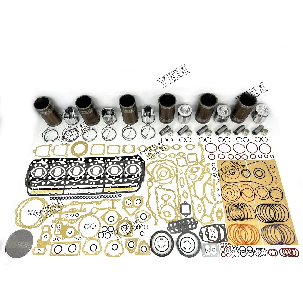 Rebuild Kit With Liner Piston Rings Full Gasket Kit For Caterpillar 3406 Forklift Excavator Skid Steer Aftermarket Parts