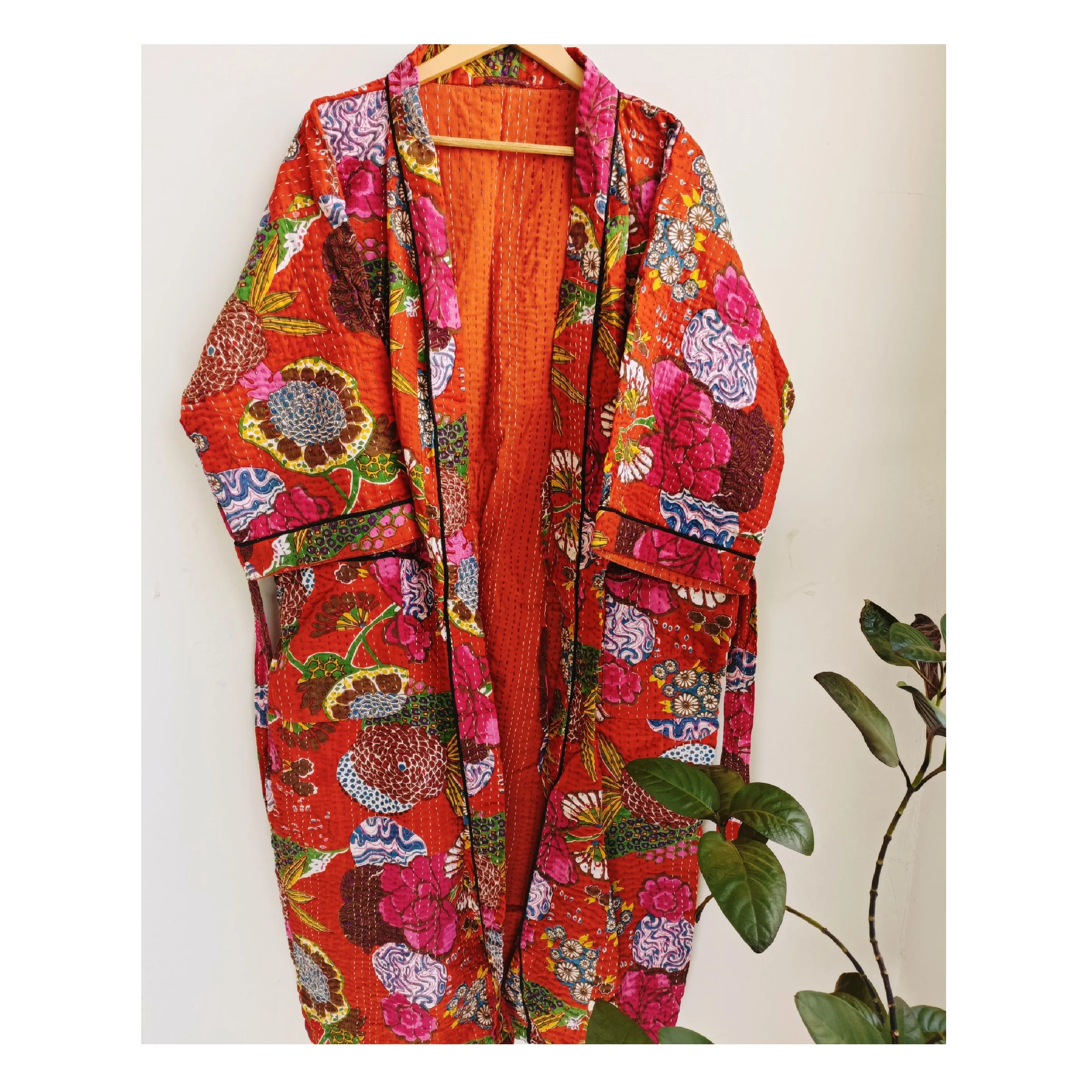 Ladies Wear Vintage Kantha Handwork Robe Luxury Premium Quality Kimono