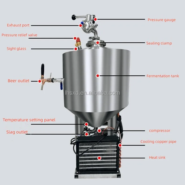 小型ビール醸造設備 発酵槽 糖化槽 麦芽破砕機 304ステンレス鋼