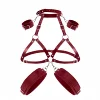 Burgundy-with handcuffs and leg rings