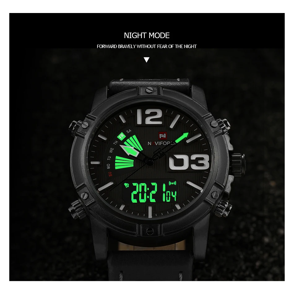 Naviforce Orologio Uomo Analogico-Digitale Al Quarzo - Cronografo In Acciaio Inox, Impermeabile 3ATM, Retroilluminazione LED