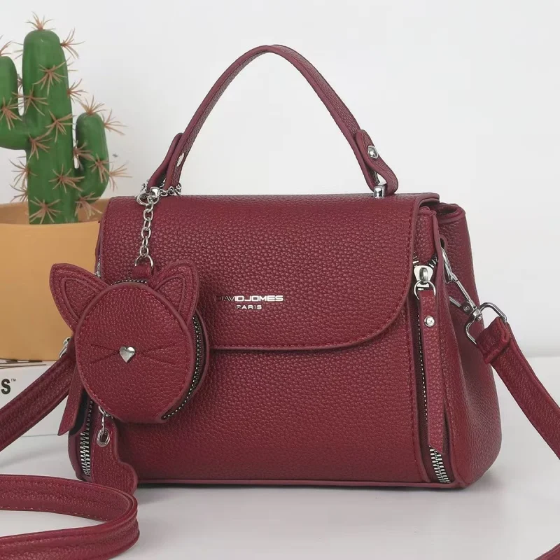 2025 Designer Women's PU Leather Handbags Shoulder Bags Zipper Closure Sacs Main Pourbag aperçu 4