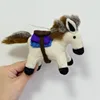 Silla de montar azul, caballo blanco - 12 cm