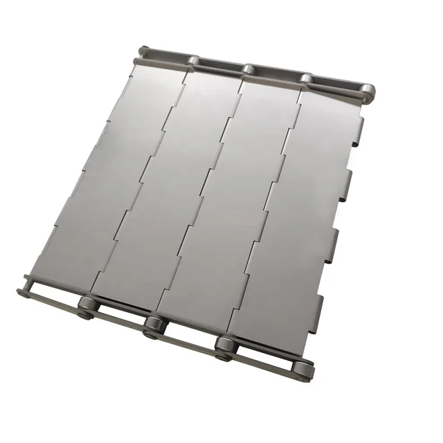 China Factory Price OEM ODM High Quality Food Grade SUS304 316 Hinged Chain Metal Plate Conveyor Belt for Slat Chain Conveyors