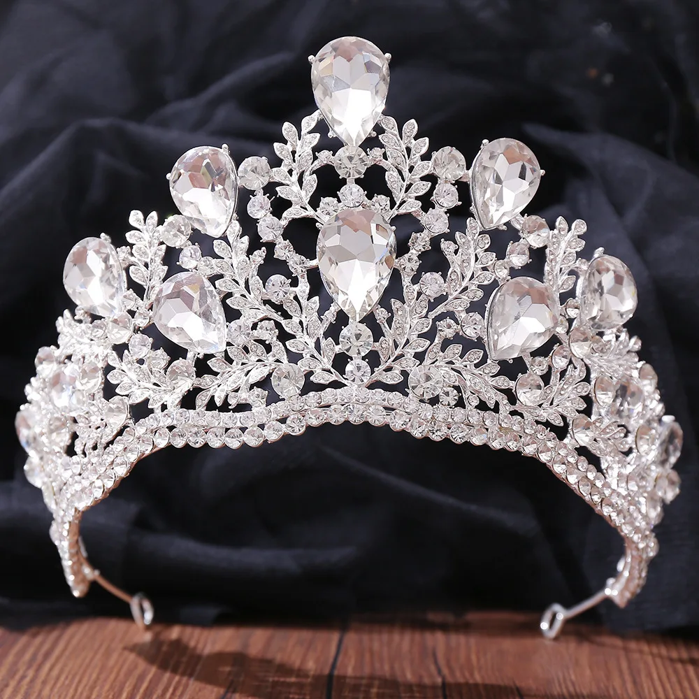 Newest Prom Queen Tiara - Elegant Blue Crown with Crystals display picture 2