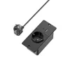 Black-1*AC Outlets+1*USB-A+1*USB-C-EU