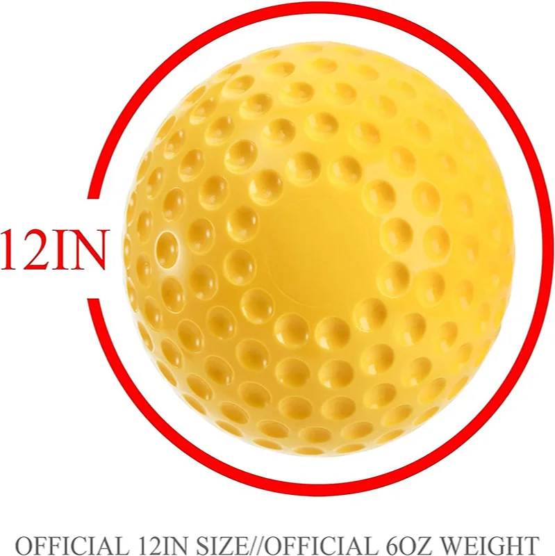 12 Pack Yellow Dimpled Practice Balls 12 Inch Pitching Machine