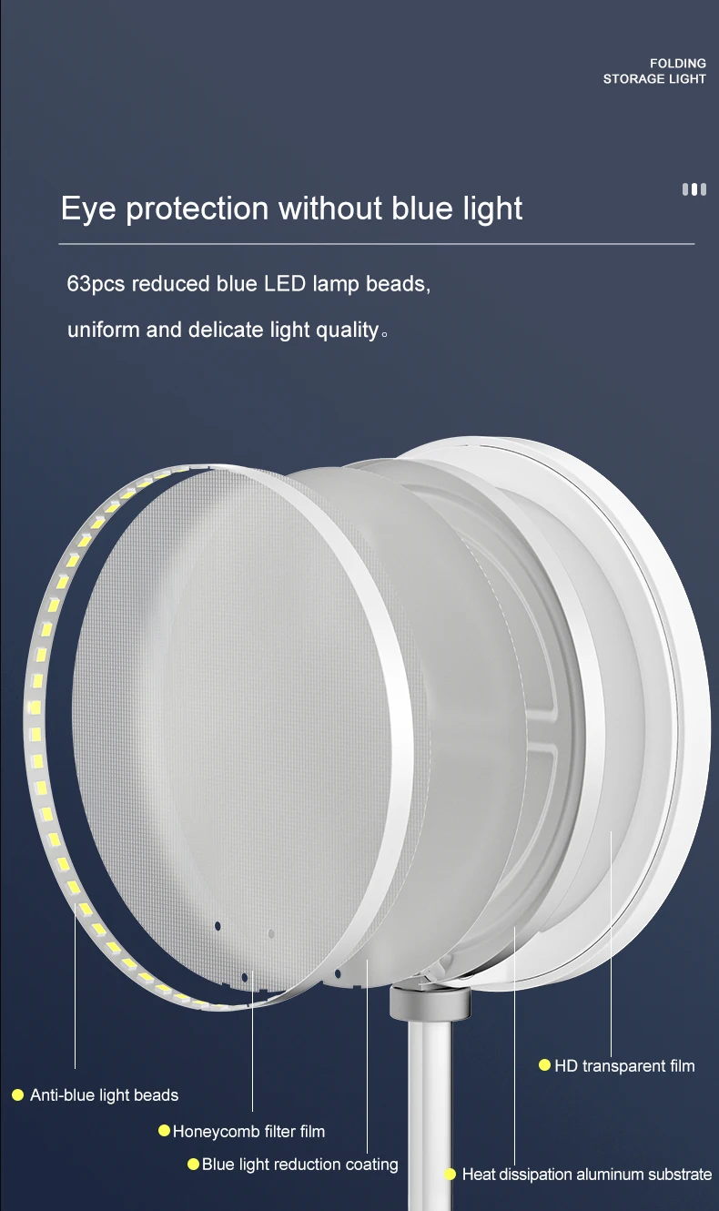 Live Video Recording LED Ring Light Adjustable Phone Stand Selfie Fill Light Foldable Desktop Lamps 3600mAh Battery