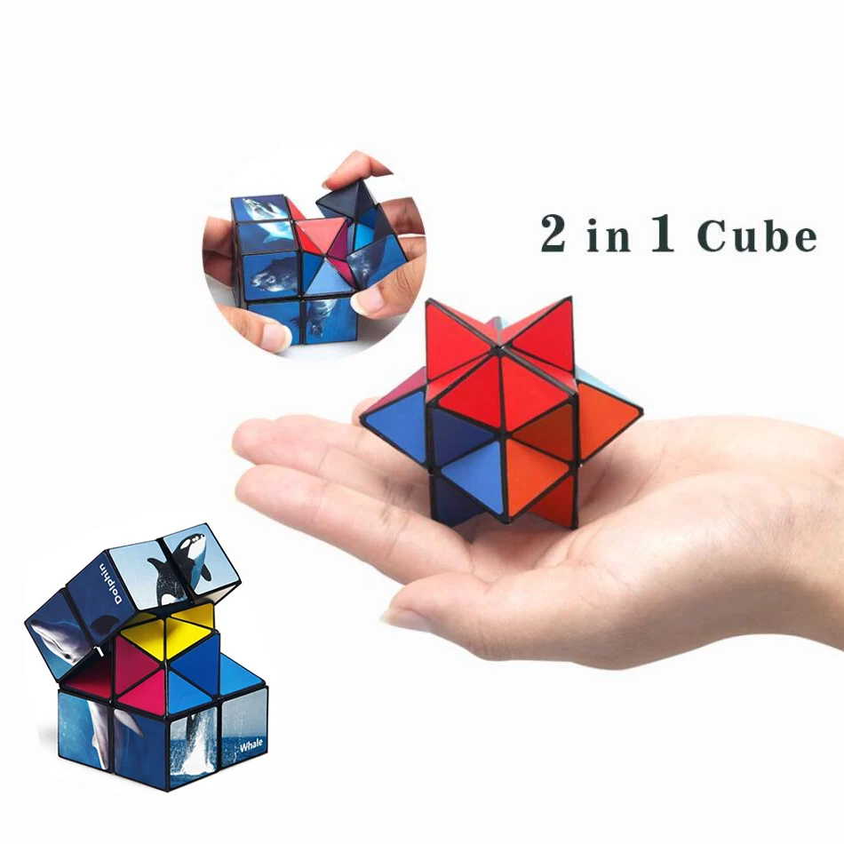Cube Infini 2 En 1 Magique - Jouet Anti-Stress 3D, Transformation, Développe La Logique, Cadeau Enfants/Adultes