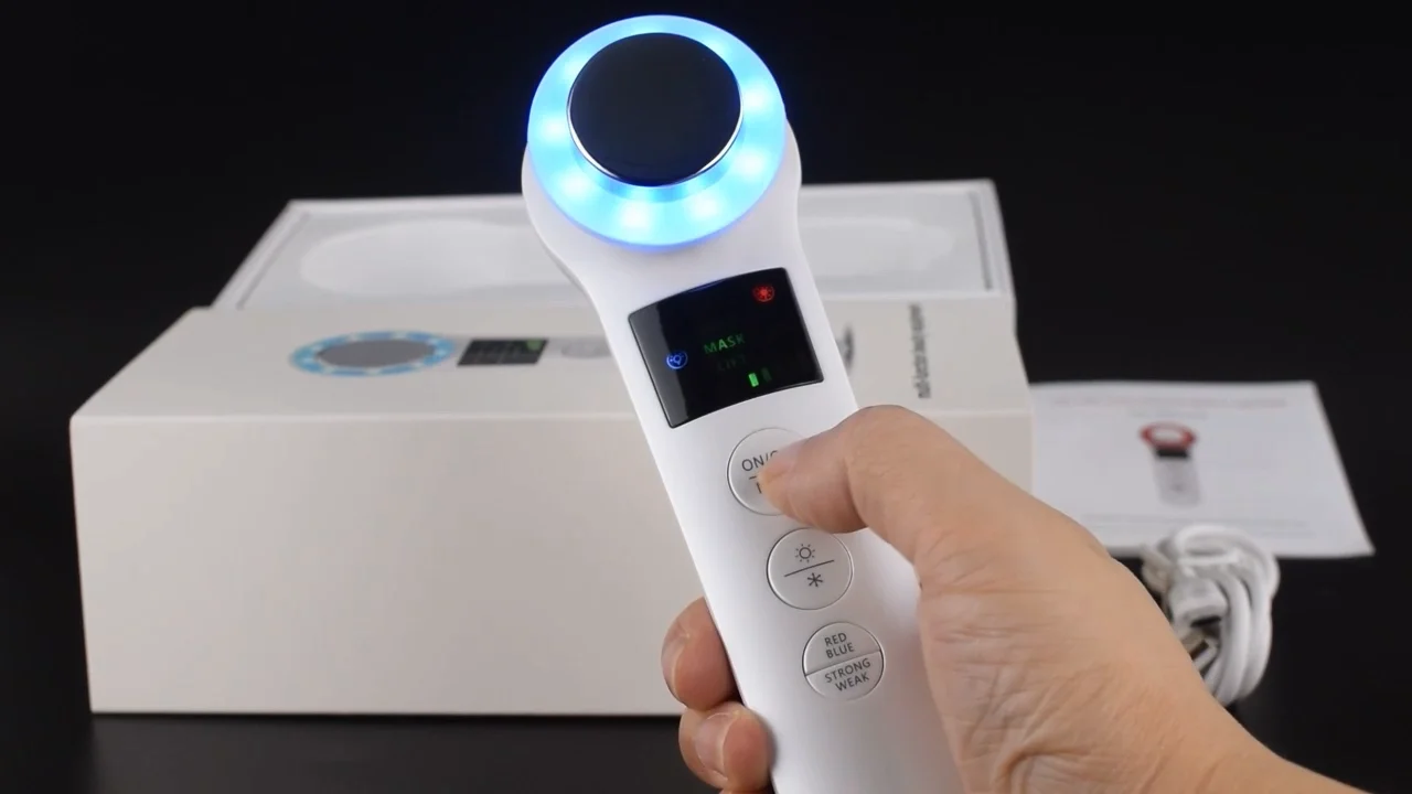 Multifunctional Led Light Facial Beauty Care Face Massage Hot And Cool