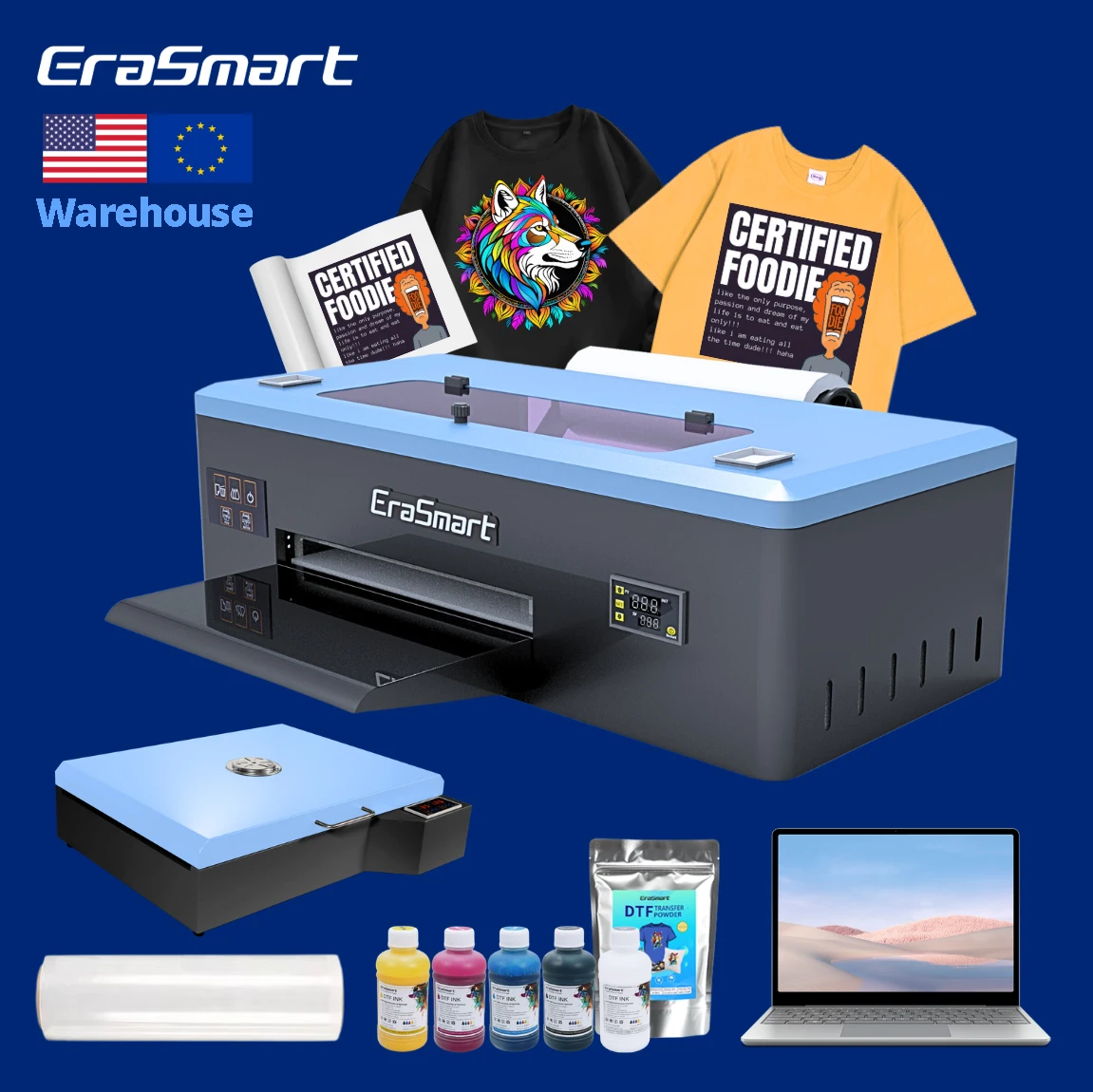 Imprimante Roll-to-roll Erasmart 13 Pouces Pour T-shirts,Machine D'impression Dtf A3 30cm,Petite Impresora Dtf Avec Four Dtf - Buy Product on Alibaba.com