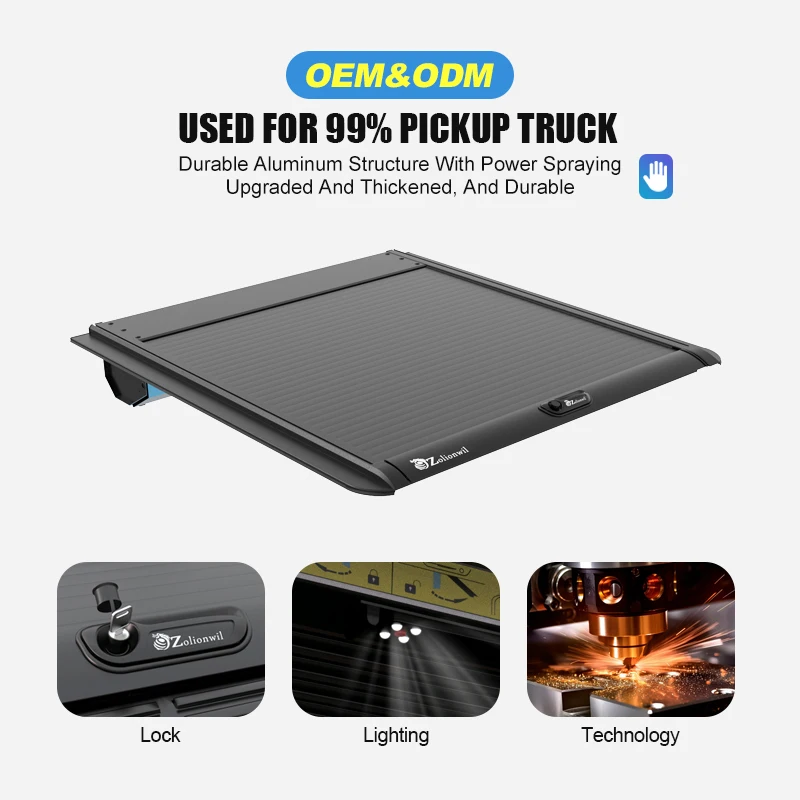 Zolionwil 4X4 Roller Shutter Bed Cover Roller Lid Manual Roll up Tonneau Cover for 2012-2021 Ford Ranger Xlt Double Cab