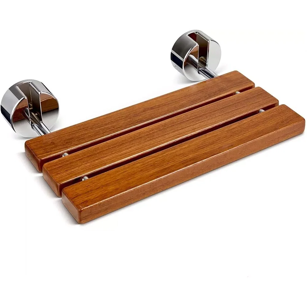 Wholesale Premium Bathroom 20 Inch Teak Folding Shower Seat Bench Wall Mounted