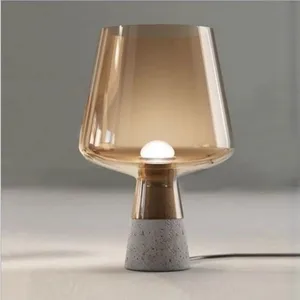 Nordic Creative Modern Simple Grey Glass Lamp Cement Table Lamps for Living Room Garden Bedroom Bedside Study Simple Modern