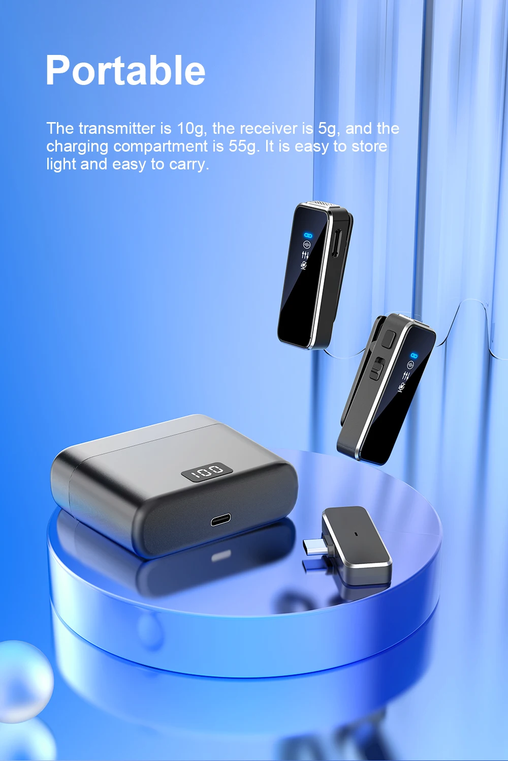 2.4g Portable Mini Mic Live Broadcast Vlog Wireless Lavalier Lapel