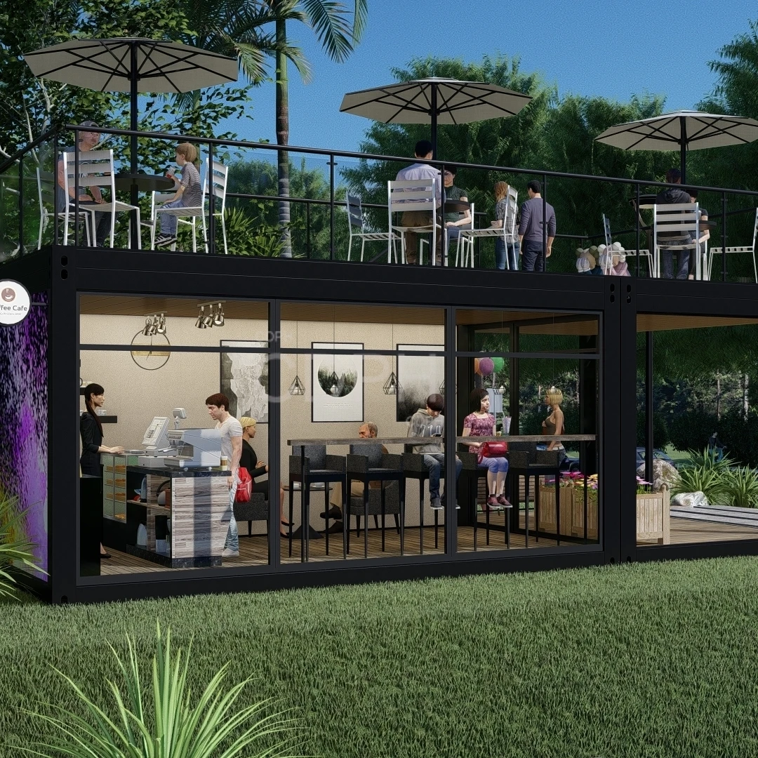 Prefab Custom Mobile Shipping bar Coffee Shops Modular Building Container Restaurant