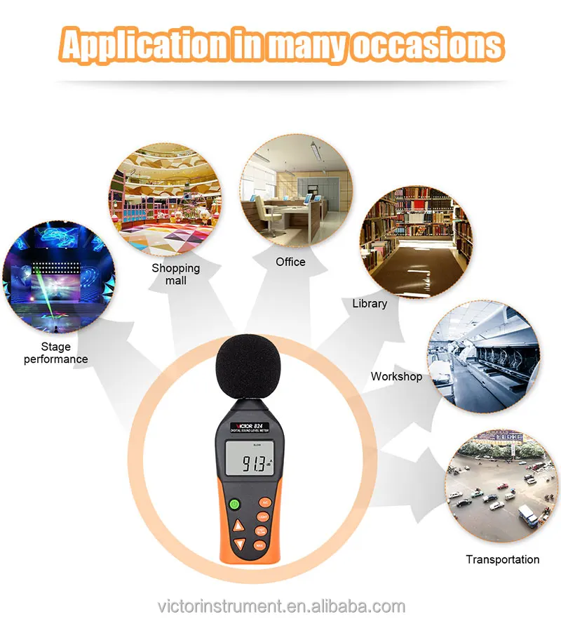 824 Victor Digital Sound Level Meter Noise Meter Db Meter Decibel