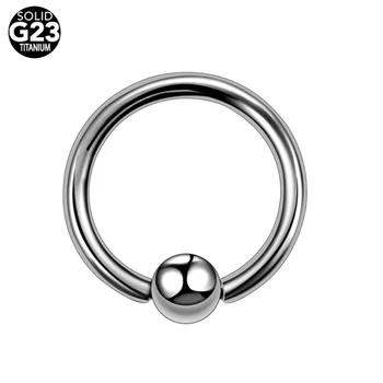 Customized G23 Titanium Nose Septum Clicker Ring BCR Captive Bead Rings Piercing Labret Lip Earring Helix Stud Body Jewelry