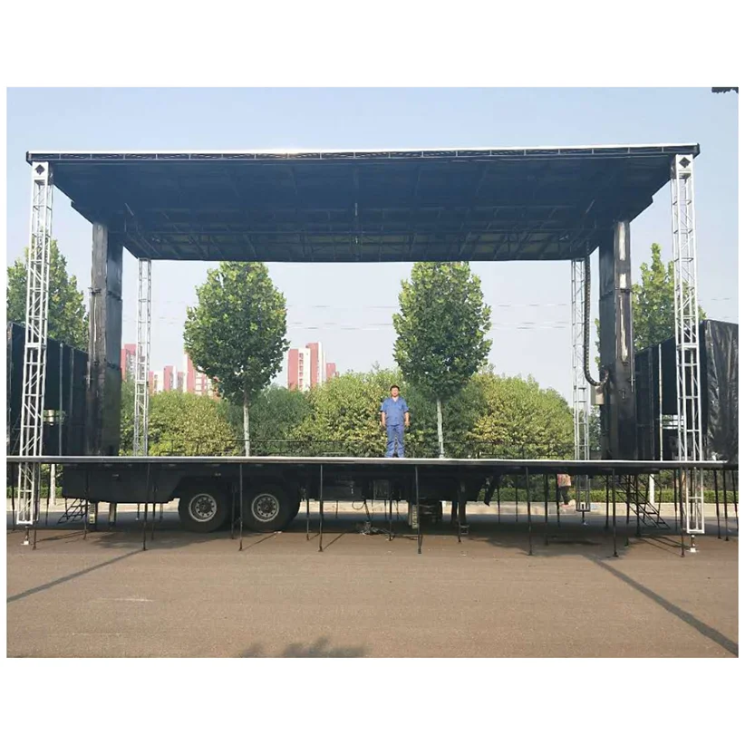 Используется для активного отдыха на заказ roadshow12m гидравлический мобильный сценический прицеп