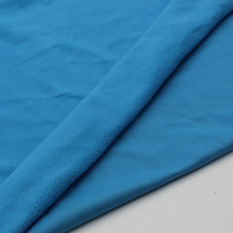 100% Polyester Light Blue Color Single Brushed Light Weight Polar Fleece Fabric