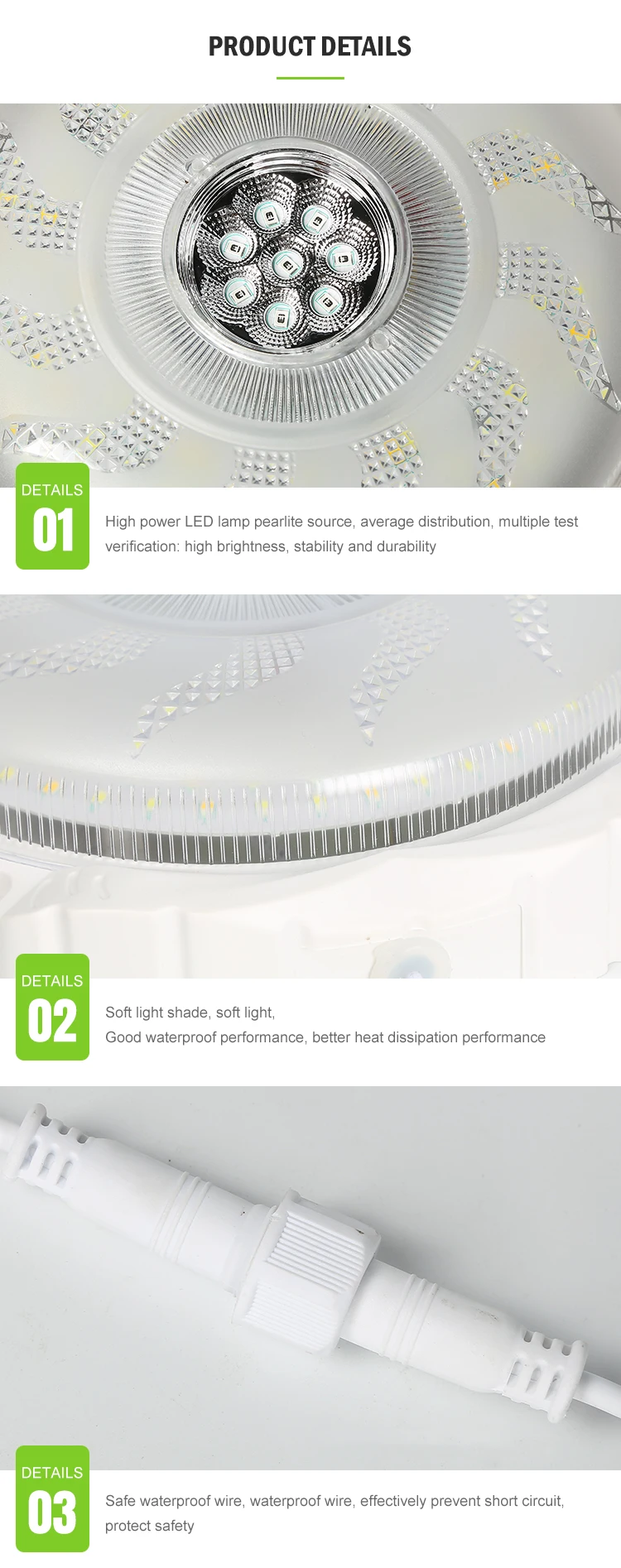 Intelligent Ip66 Waterproof ABS Motion Sensor Remote Control 50w 100w 200w LED Solar Ceiling Light