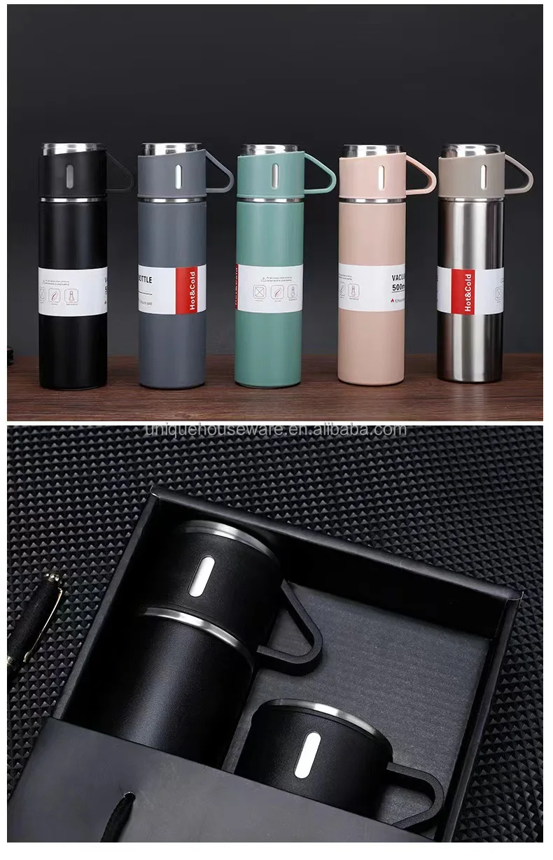 500ml/16.9oz Stainless Steel Thermo Vacuum Insulated Flask Double Wall ...