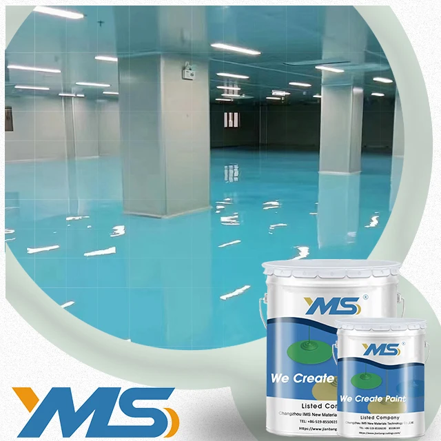 YMS Coatings Self-leveling Epoxy Floor Paint Which Is Used for Warehouse Garage and Workshop Blue Green Grey Paint