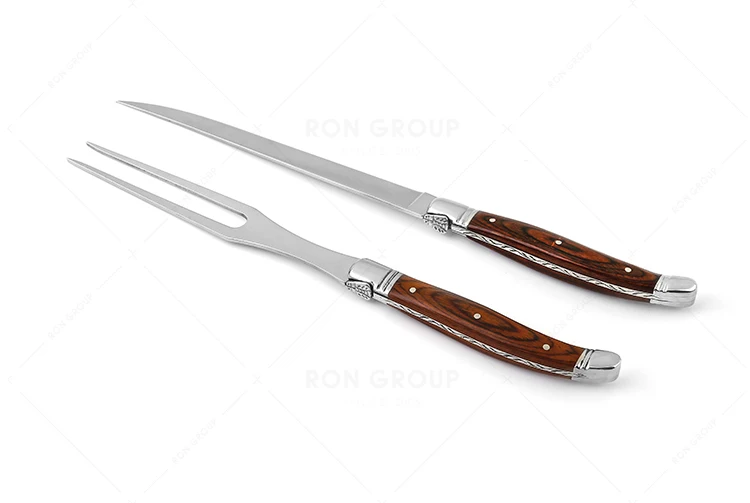 wholesale High end restaurant serving table Eco Friendly Steak Knife Flatware Set Stainless Steel Cutlery with Wood Handle