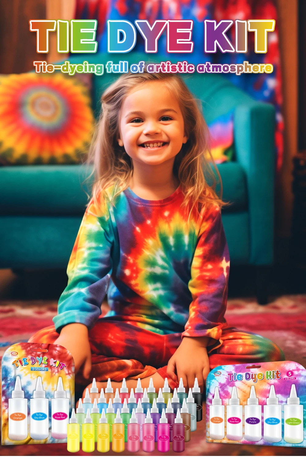 Customized 5 Colors Nontoxic Wholesale Tie Dye Diy Kit Paint Set Buy