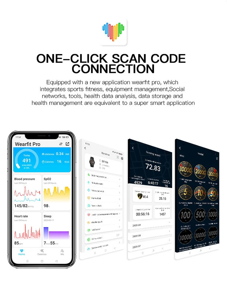 Смарт-часы WearFit pro Series 6 M16 plus, автоматические Смарт-часы с функцией отслеживания сердечного ритма, с приложением
