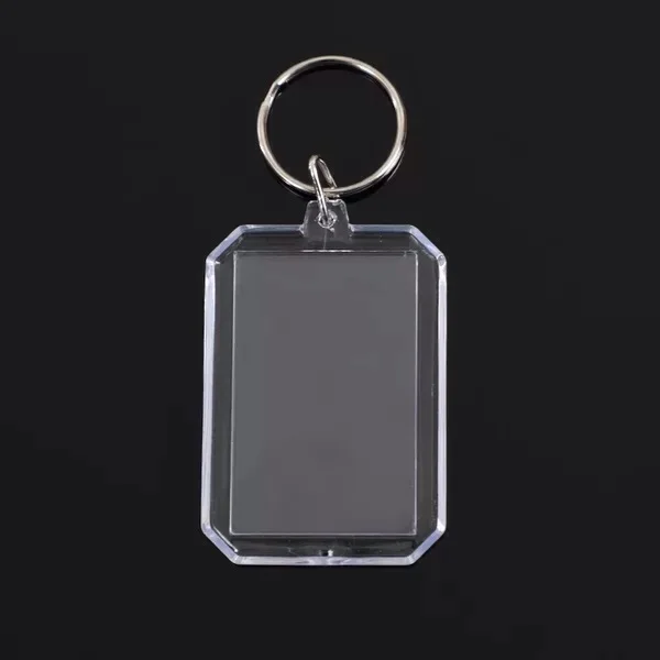 Photo Frame Keyring for Monogram Blank Clear PS Keychain