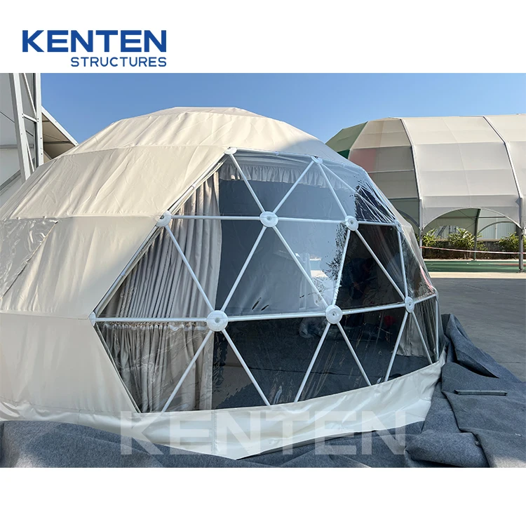 KENTEN Custom High Quality White PVC Luxury Glamping Geodesic Dome Tent