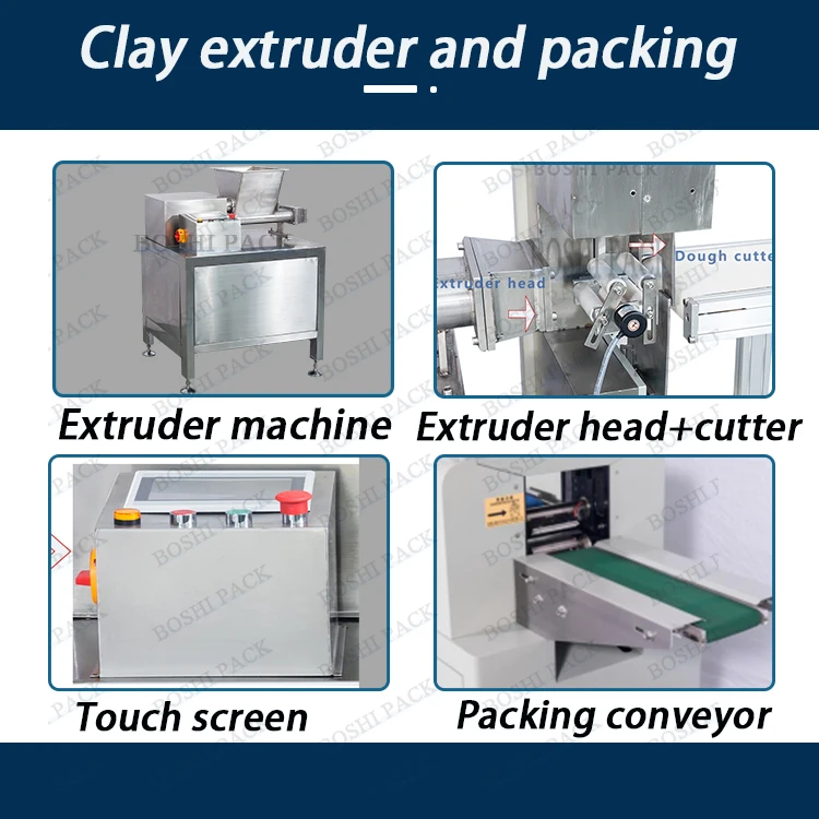 Automatic Sugar Fondant Paste Modeling Clay Play Dough Extruder Machine Paste Plasticine Light Clay Play Dough Packing Machine