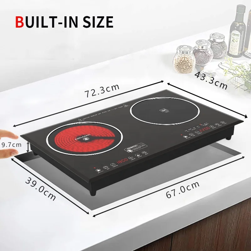 Customized 3100W Induction Plate Built-in Cooktop 2 Electric Stove Induction Hob Double Induction Cooker