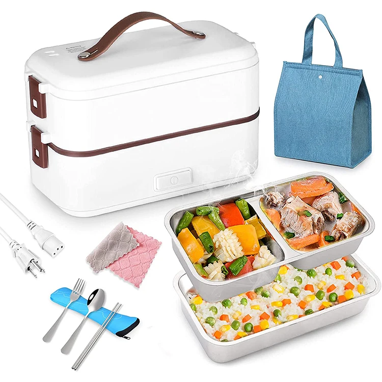 Electric Heating Lunch Box Stainless Steel Food Heater Container 300W 110V