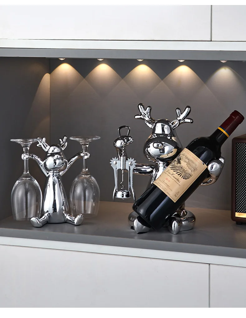Elk Wide Rack Light Luxury Elk Red Wine Rack Decoration TV Cabinet Table Wine Glass ...