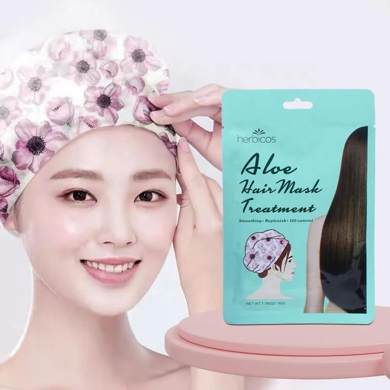 Korean Oem Custom Natural Moisturizing Nourishing Smooth Aloe Vera Hair Mask