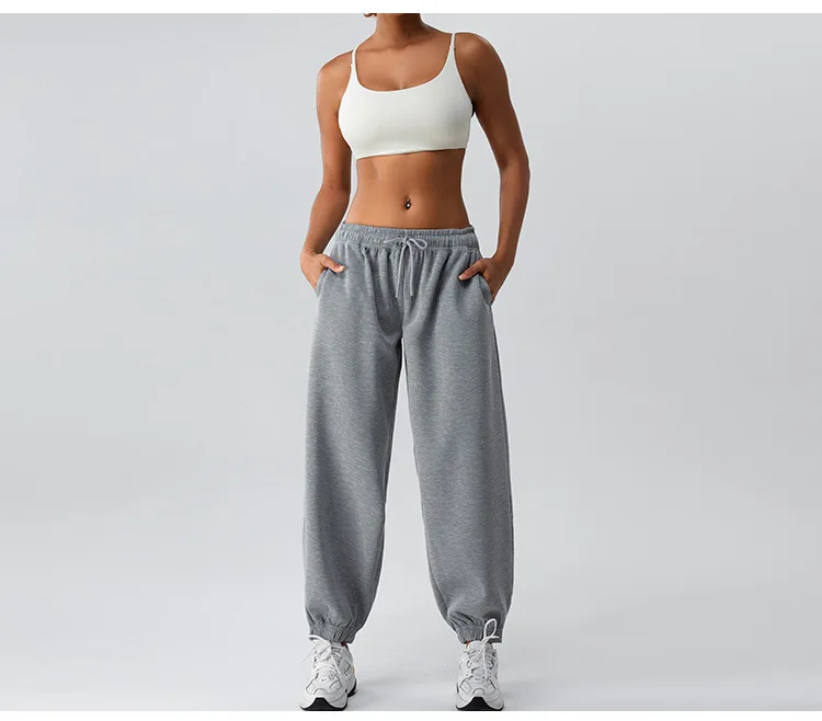 New Workout Bra Top Sweatpants High Waisted Jogger With Pocket Gym