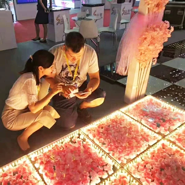 New Style Customized Portable Light up Starlit LED Flower Wedding Dance Floor
