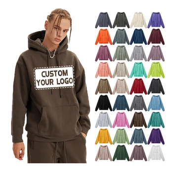 OEM ODM Custom Mens 100% Cotton 500gsm Hoodie Puff Printing Chenille Logo Plus Size Oversized Unisex Pullover Hoodies For Men