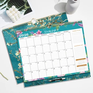Low MOQ Cheap Price Wholesale Promotion Paper Material Calendar Latest 2026 Planner Wall Calendar With Pen