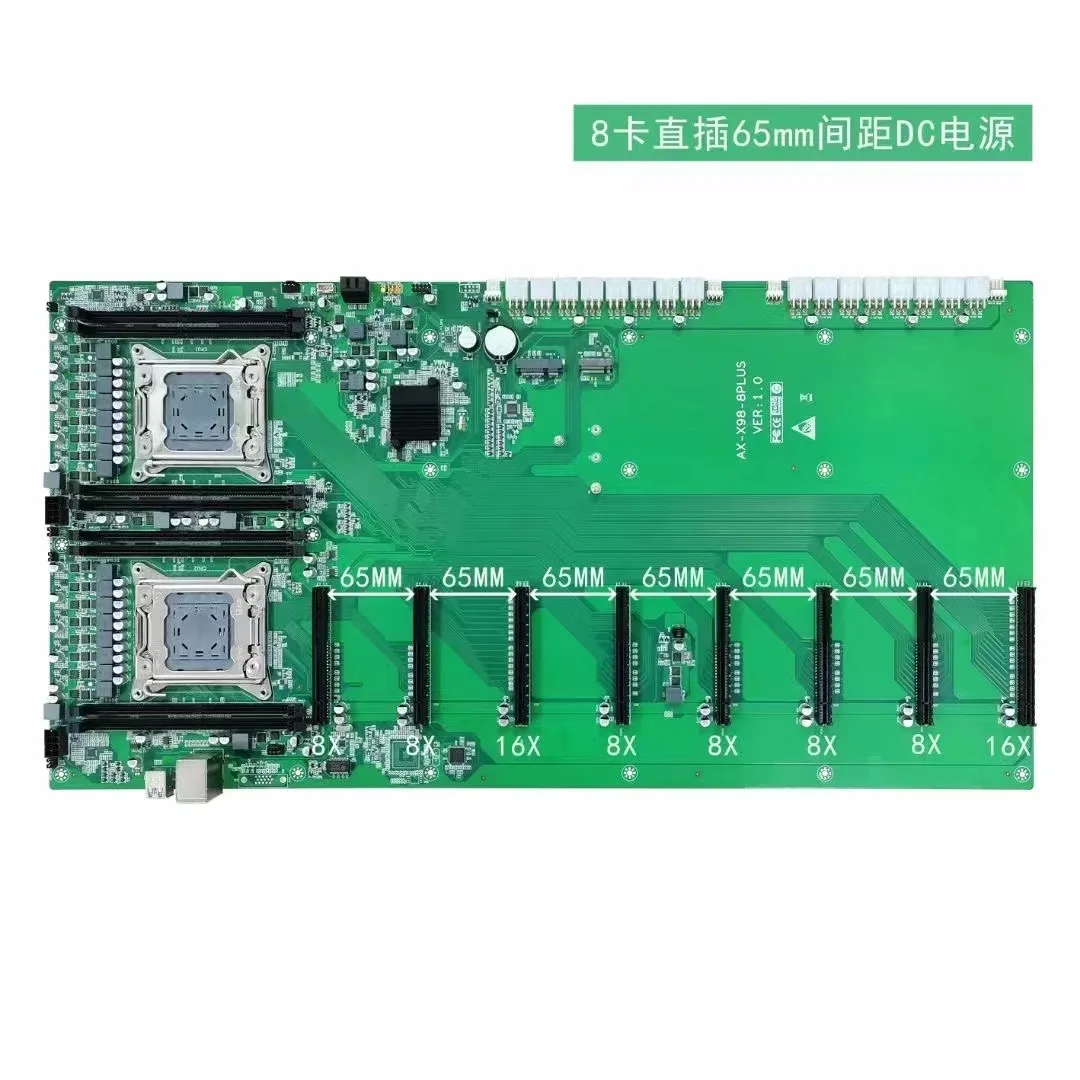新しいx98-8plus-v1.0 DUALマザーボード8 * PCIe 3.0 gpu 70mmスペース