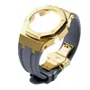 Gold case-gray band