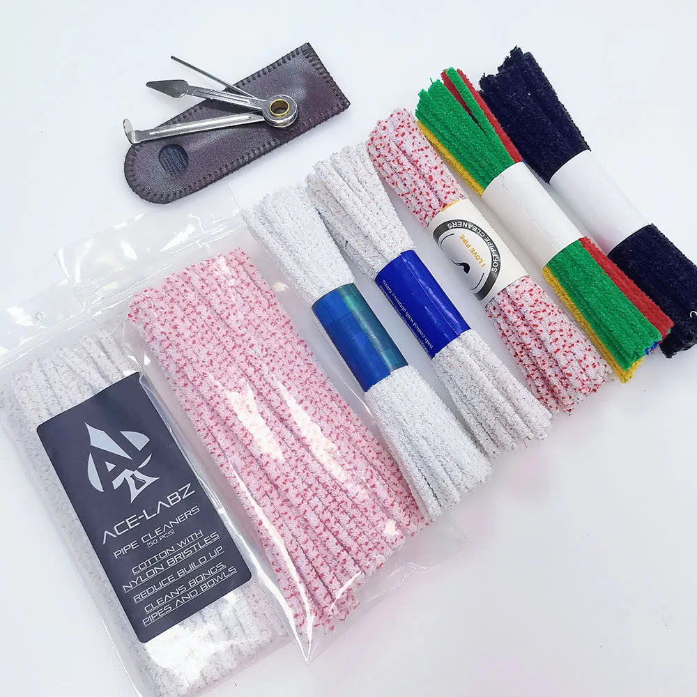 6-Inch Straight Type Smoking Pipe Accessories Custom Size Colorful Cotton Bristle Pipe Cleaners Wholesale 44 CT