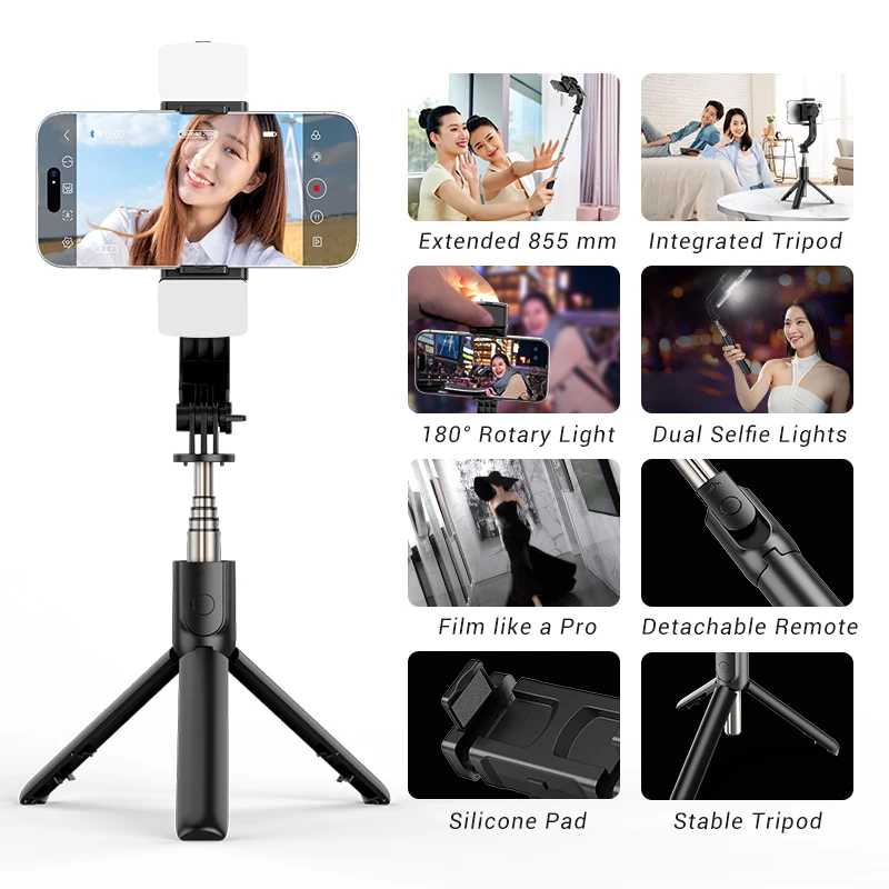 C06 Handheld Foldable One Axis Mobile Phone Gimbal Stabilizer Wireless Remota Vlog Photo Selfie Stick Tripod for Smartphone