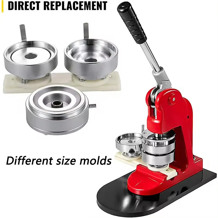 Manual Metal Button Badge Pin Keychain Making Machine Mirror Chest Name Plate Badge Maker Snap Button Press Machine With 58MM