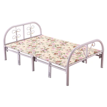 Pink Furniture Child Metal Folding Single Foldable Steel Bed Metal Bed Frame